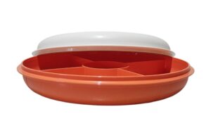 Petisqueira Redonda Laranja e Branco - Tupperware