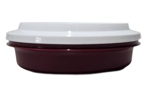 Tigela Redonda Actualité 650ml Marsala e Tampa Branca - Tupperware